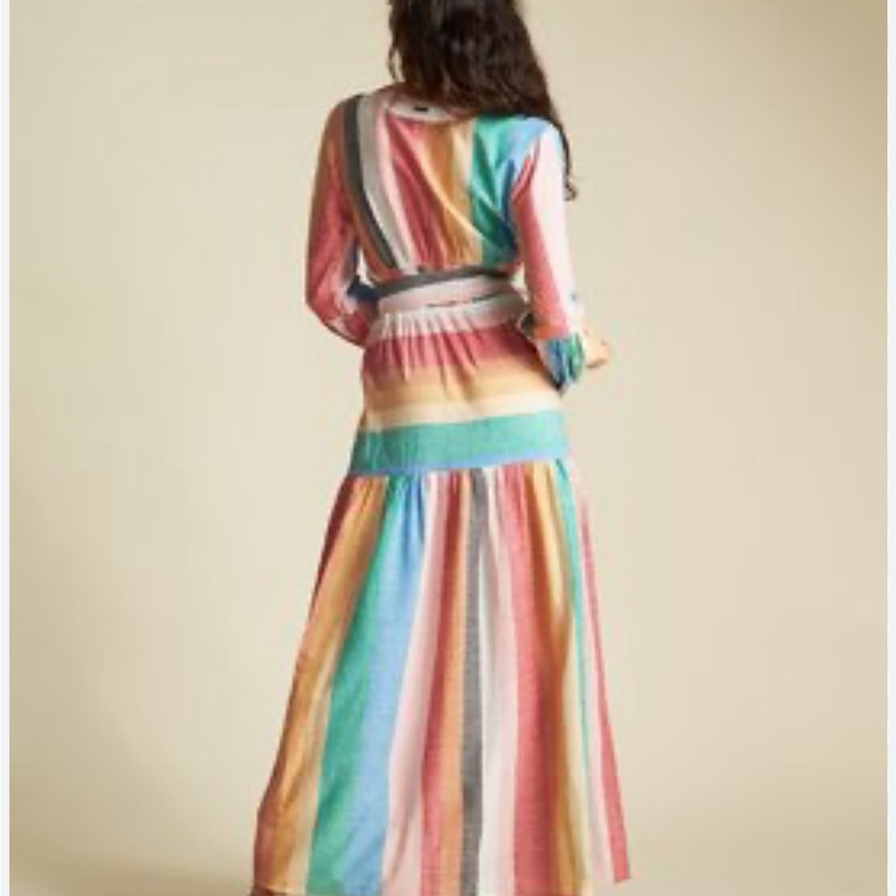 Billabong x Sincerely Jules Mix It Up Dress Rainbow Boho Maxi Size X-Small
